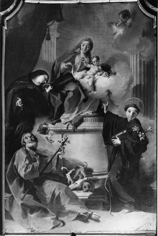  195-Giambattista Pittoni-Madonna con Bambino e i Santi Giuseppe, Margherita da Cortona e Antonio da Padova - Chiesa di sant'Alessandro della Croce, Bergamo 